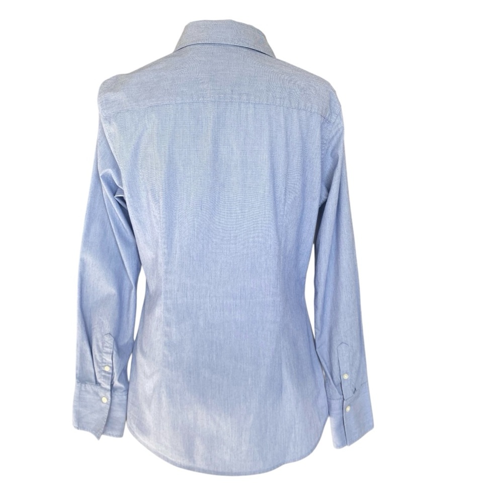 Banana Republic Riley Office, Casual, Minimalist Button-Down Dress Shirt Blue 6 - Picture 3 of 11
